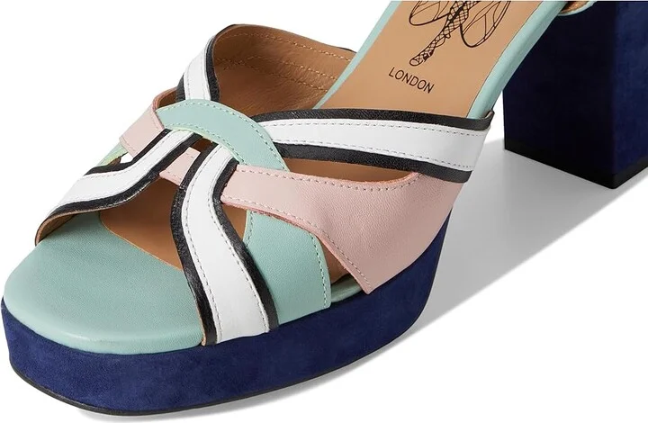 FLY LONDON ezui240fly Women's Sandals Smint/Ppk/Black/White : EU 40 (US Women's 9-9.5) M, Leather - Image 7