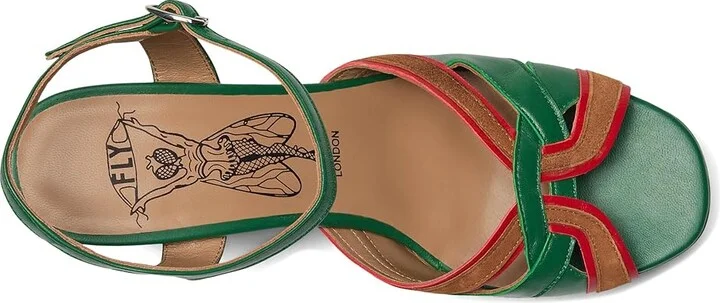 FLY LONDON ezui240fly Women's Sandals Smint/Ppk/Black/White : EU 40 (US Women's 9-9.5) M, Leather - Image 8