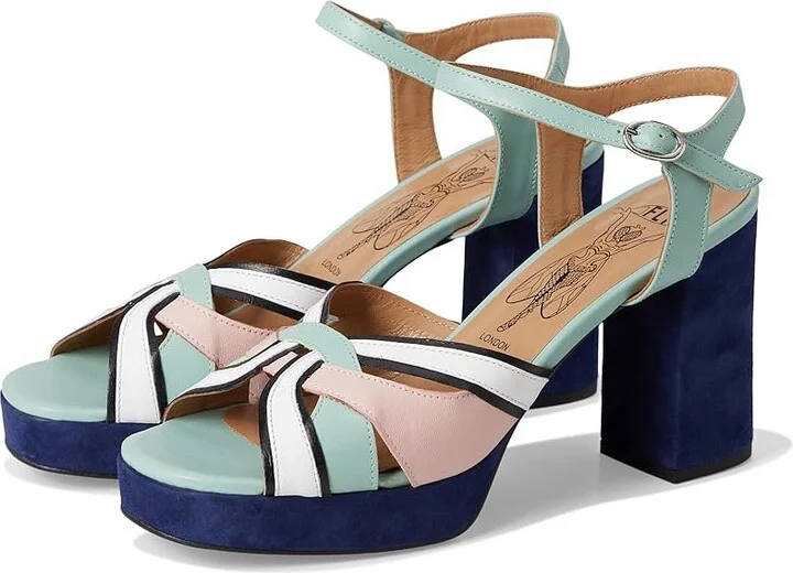 FLY LONDON ezui240fly Women's Sandals Smint/Ppk/Black/White : EU 40 (US Women's 9-9.5) M, Leather