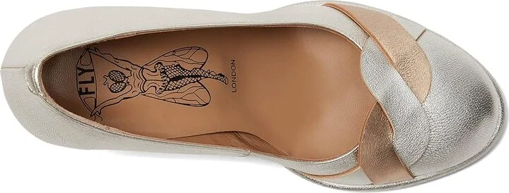 FLY LONDON MEIZ264FLY Women's Flat Shoes Silver/Gold : EU 37 (US Women's 6.5-7) M, Leather/Rubber - Image 2