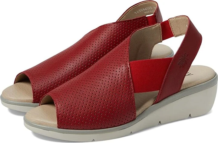 FLY LONDON NISI066FLY Women's Shoes Lipstick Red Mousse : EU 38 (US Women's 7.5-8) M, Leather