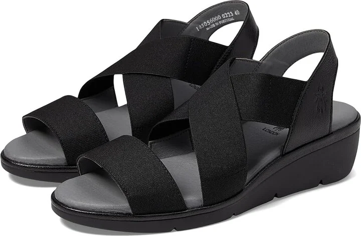 FLY LONDON NOLI056FLY Women's Shoes Black Mousse/Grograin : EU 38 (US Women's 7.5-8) M, Leather