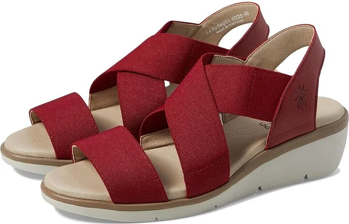 FLY LONDON NOLI056FLY Women's Shoes Lipstick Red Mousse/Grograin : EU 38 (US Women's 7.5-8) M, Leather
