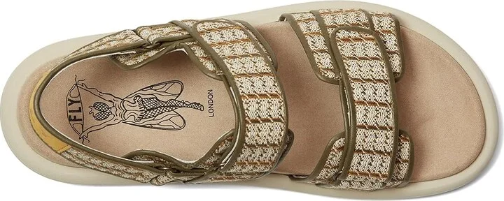 FLY LONDON PAAV228FLY Women's Sandals Khaki : EU 39 (US Women's 8-8.5) M, Rubber/Textile - Image 2