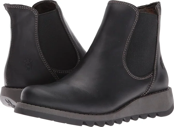FLY LONDON SALV Women's Shoes Black Rug : EU 36 (US Women's 5.5-6) M, Leather
