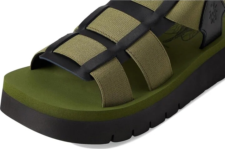 FLY LONDON SAMB245FLY Women's Sandals Black/Agreen : EU 39 (US Women's 8-8.5) M, Leather - Image 7