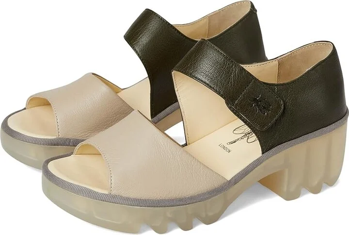 FLY LONDON TAAR558FLY Women's Sandals Taupe/Khaki : EU 40 (US Women's 9-9.5) M, Leather