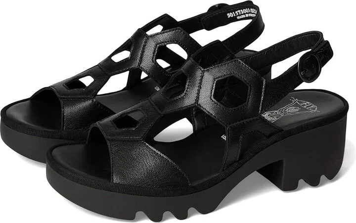 FLY LONDON TEWA573FLY Women's Sandals Black : EU 37 (US Women's 6.5-7) M, Leather