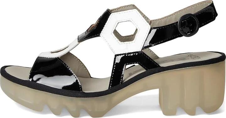 FLY LONDON TEWA573FLY Women's Sandals Black/White : EU 40 (US Women's 9-9.5) M, Leather - Image 6