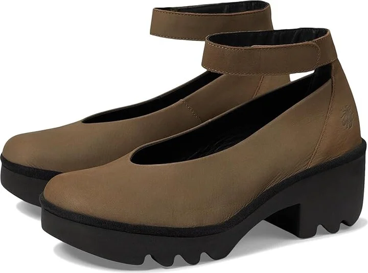FLY LONDON TIRY497FLY High Heels Khaki : EU 40 (US Women's 9-9.5) M, Leather
