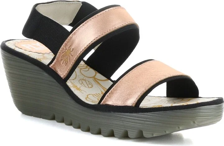 Fly London Yaco Leather Wedge Sandal