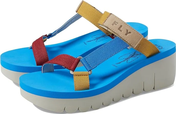 FLY LONDON YAKA037FLY Women's Shoes Cloud/Multi/Azurre Cupido/Elastic : EU 36 (US Women's 5.5-6) M, Leather