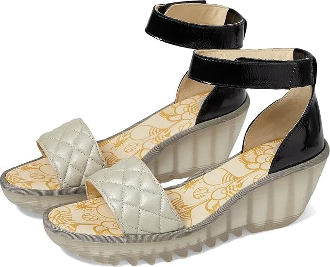 FLY LONDON YARU471FLY Women's Shoes Silver/Black Borgogna/Luxor : EU 37 (US Women's 6.5-7) M, Leather