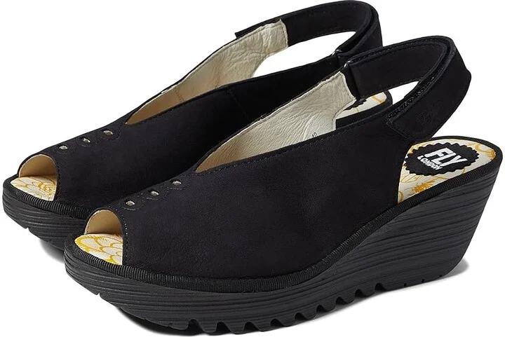 FLY LONDON YEAY387FLY Women's Shoes Black Cupido : EU 38 (US Women's 7.5-8) M, Synthetic