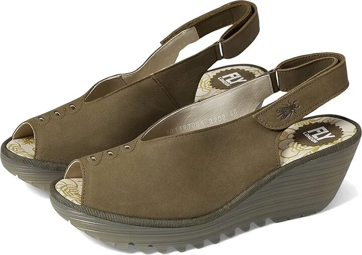 FLY LONDON YEAY387FLY Women's Shoes Khaki Cupido : EU 36 (US Women's 5.5-6) M, Synthetic