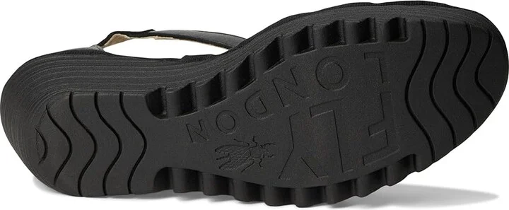 FLY LONDON YELU454FLY Women's Sandals Silver/Black : EU 40 (US Women's 9-9.5) M, Leather/Rubber - Image 9