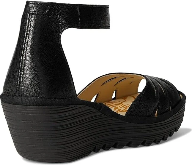 FLY LONDON YELU454FLY Women's Sandals Silver/Black : EU 40 (US Women's 9-9.5) M, Leather/Rubber - Image 10