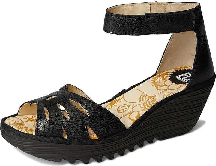FLY LONDON YELU454FLY Women's Sandals Silver/Black : EU 40 (US Women's 9-9.5) M, Leather/Rubber - Image 11