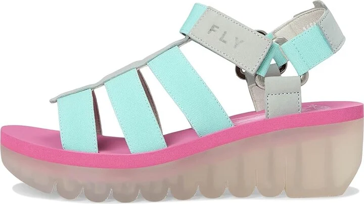 FLY LONDON YOJI198FLY Women's Sandals Sky Blue/Military/Li : EU 39 (US Women's 8-8.5) M, Rubber - Image 6