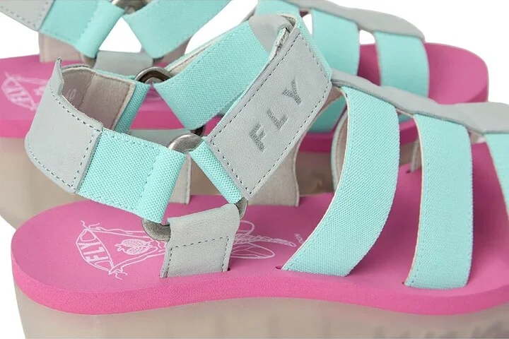 FLY LONDON YOJI198FLY Women's Sandals Sky Blue/Military/Li : EU 39 (US Women's 8-8.5) M, Rubber - Image 7