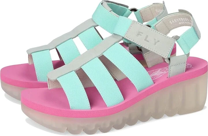 FLY LONDON YOJI198FLY Women's Sandals Sky Blue/Military/Li : EU 39 (US Women's 8-8.5) M, Rubber