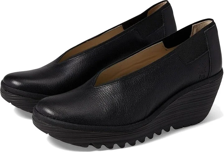 FLY LONDON YOZA438FLY Women's Shoes Black Mousse : EU 38 (US Women's 7.5-8) M, Leather