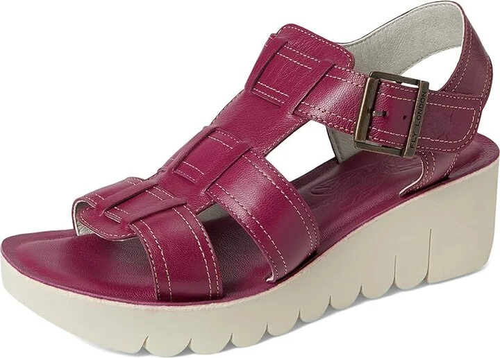 FLY LONDON YUDD236FLY Women's Sandals Berry : EU 39 (US Women's 8-8.5) M, Leather - Image 5