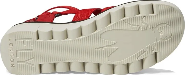 FLY LONDON YUFI032FLY Women's Shoes Lipstick Red/Red Cupido/Elastic : EU 39 (US Women's 8-8.5) M, Leather/Textile - Image 3