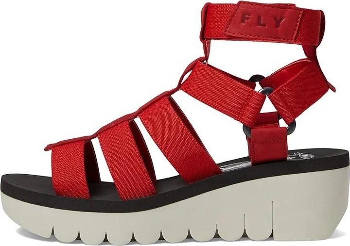 FLY LONDON YUFI032FLY Women's Shoes Lipstick Red/Red Cupido/Elastic : EU 39 (US Women's 8-8.5) M, Leather/Textile - Image 5