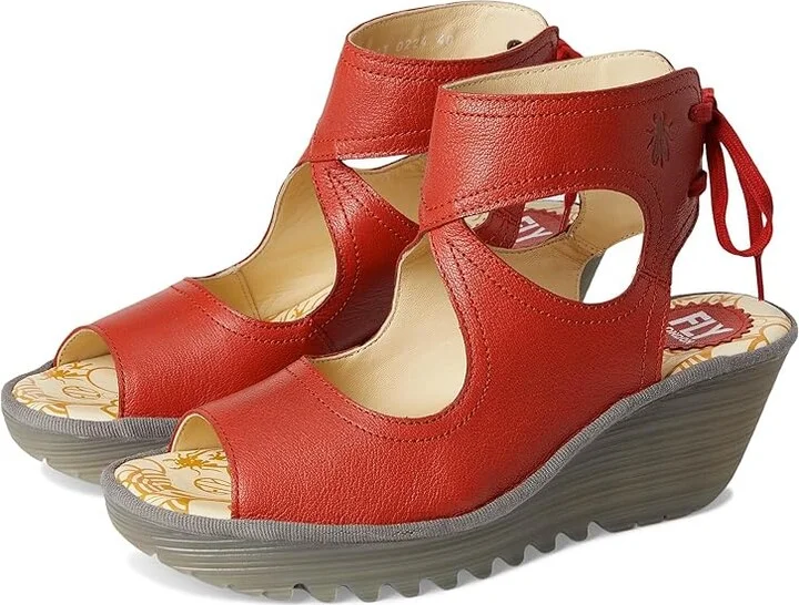 FLY LONDON YULP571FLY Women's Sandals Devil Red : EU 39 (US Women's 8-8.5) M, Leather