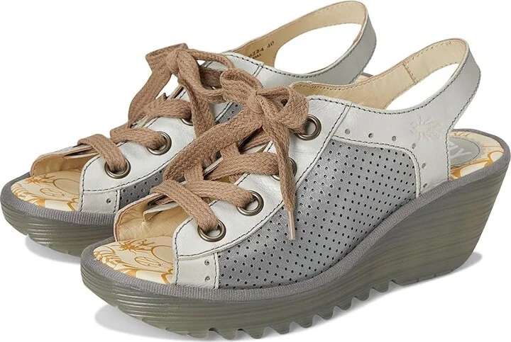 FLY LONDON Yuta617Fly Women's Shoes Silver/Plomo : EU 37 (US Women's 6.5-7) M, Leather