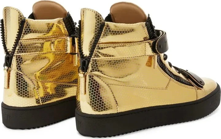 Foiled-Finish High Top Sneakers - Image 3