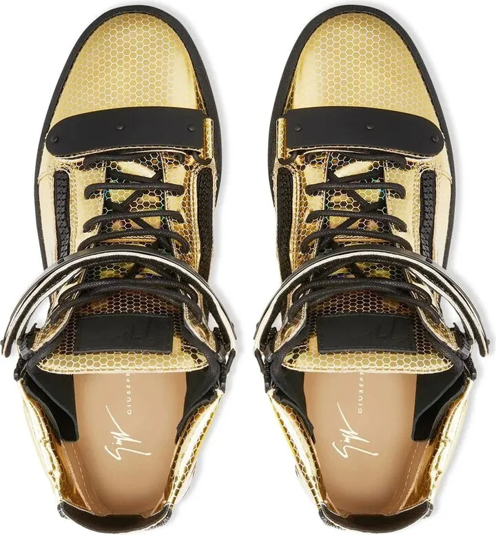Foiled-Finish High Top Sneakers - Image 4