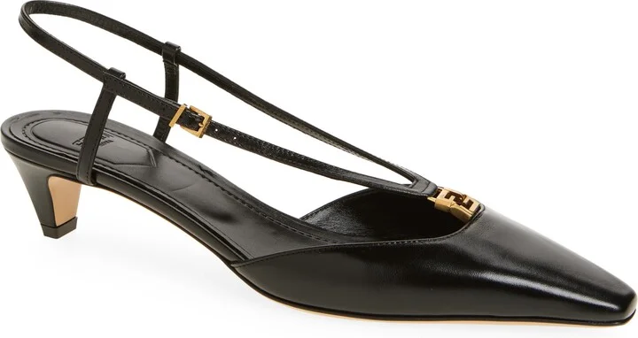 Fold Kitten Heel Slingback Pump