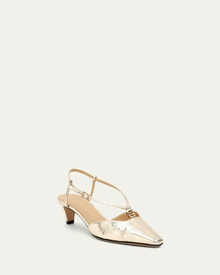 Fold Metallic 4G Ankle-Strap Pumps - Image 2