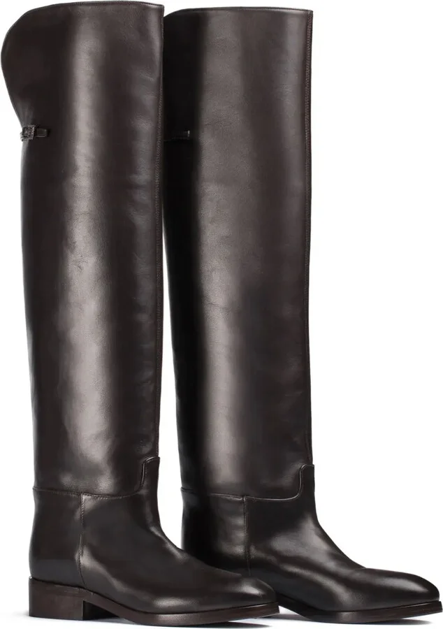 Fold-Over Leather Boots - Image 2