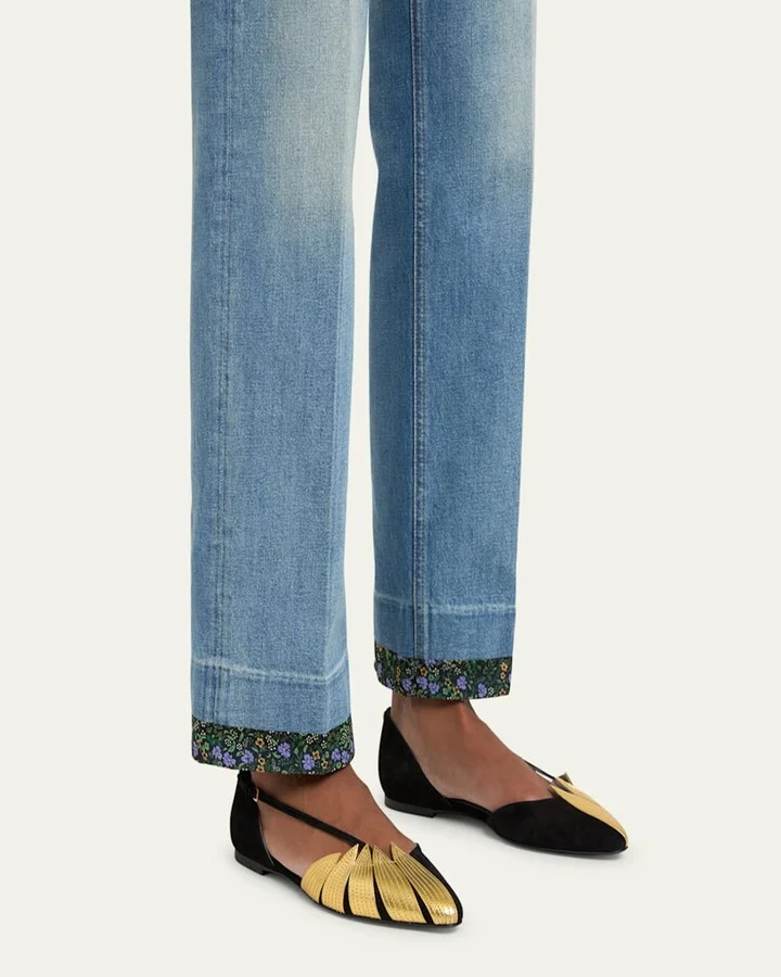 Foliefoliage Bicolor Leather Ballerina Flats - Image 3