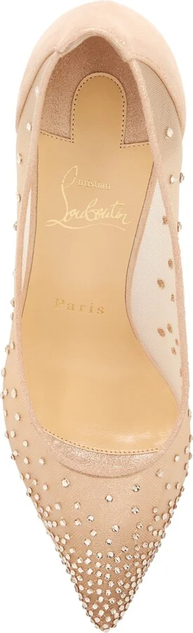 Follies Crystal Embellished Mesh Pointed Toe Pump - Image 5