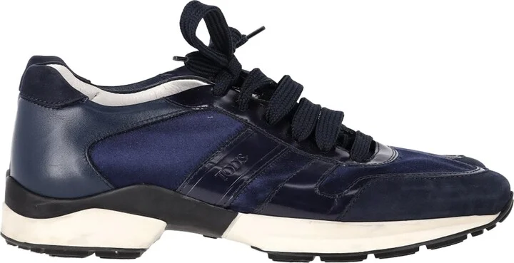 Fondo Sportivo Sneakers in Navy Blue Mixed Media