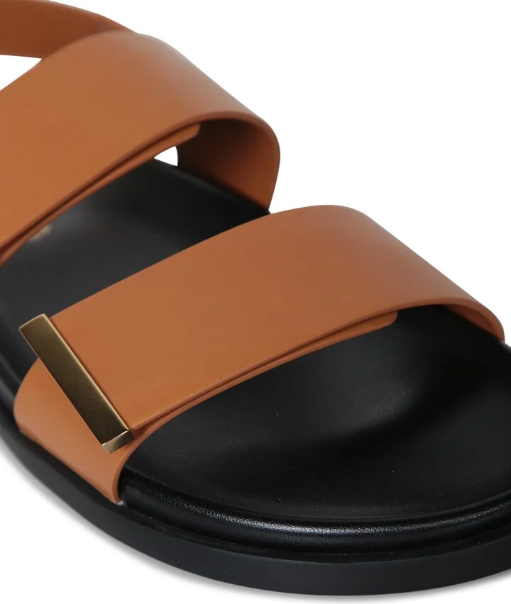 Footbed Sandal With Brown Straps - Image 4