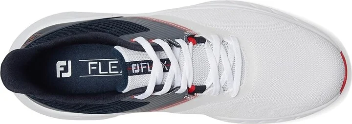 FootJoy FJ Flex Golf Shoes Men's Golf Shoes White/Navy/Red : 10 W - Image 2