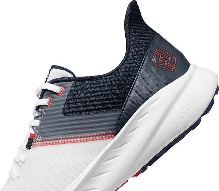 FootJoy FJ Flex Golf Shoes Men's Golf Shoes White/Navy/Red : 10 W - Image 4