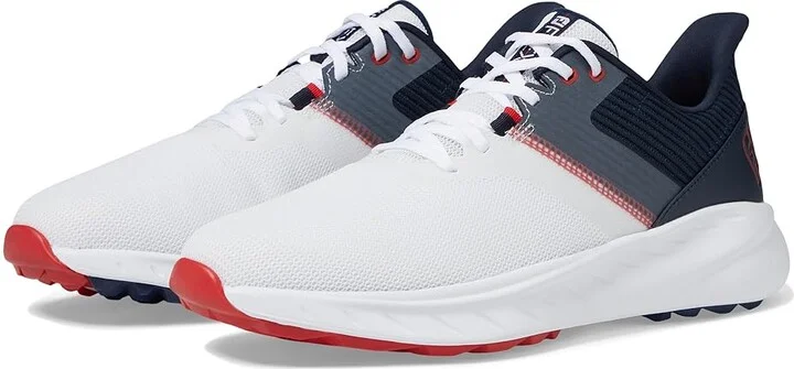 FootJoy FJ Flex Golf Shoes Men's Golf Shoes White/Navy/Red : 10 W