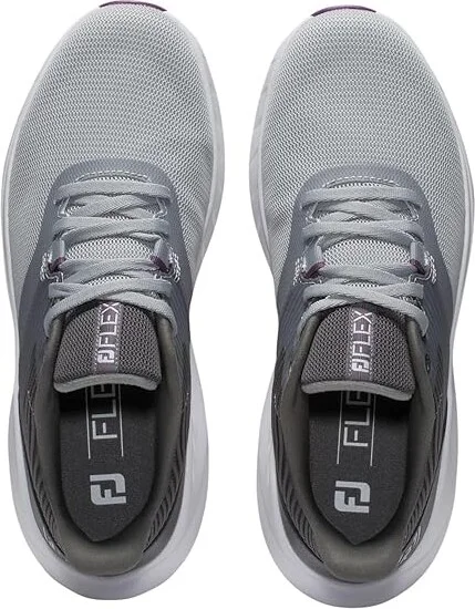 FootJoy FJ Flex Golf Shoes Women's Shoes Grey/Purple : 6 M, Rubber/Textile - Image 2
