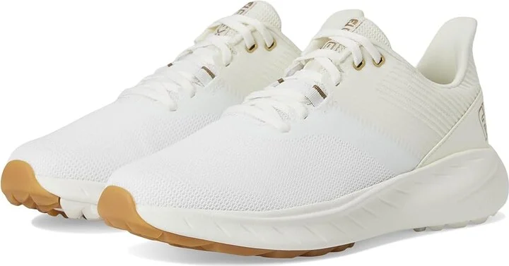 FootJoy FJ Flex Golf Shoes Women's Shoes White/Beige : 5.5 M, Rubber/Textile
