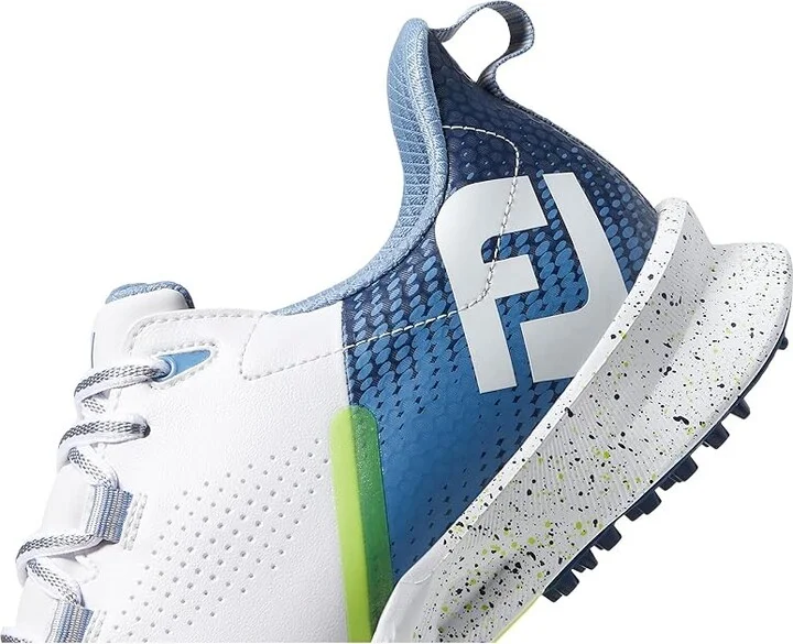 FootJoy FJ Fuel Golf Shoes- Previous Season Men's Shoes White/Blue/Green : 7 M, Synthetic - Image 4