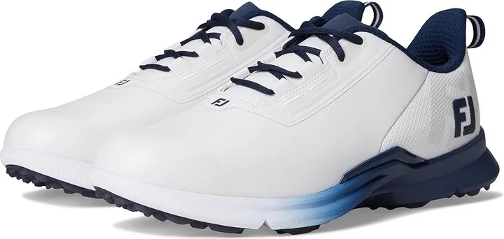 FootJoy FJ Fuel Golf Shoes- Previous Season Men's Shoes White/White/Navy : 9.5 M, Synthetic