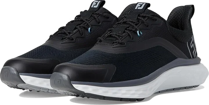 FootJoy FJ Quantum Golf Shoes Men's Golf Shoes Black/Black/White : 11 D - Medium, Rubber/Synthetic