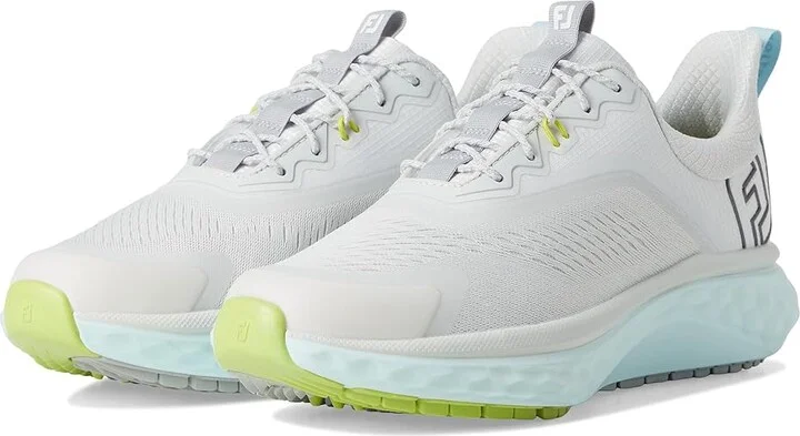 FootJoy FJ Quantum Golf Shoes Women's Golf Shoes Grey/Grey/Blue : 7.5 M, Rubber/Synthetic