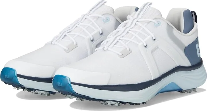 FootJoy HyperFlex Golf Shoes Men's Golf Shoes White/Slate/Blue : 8 M, Synthetic